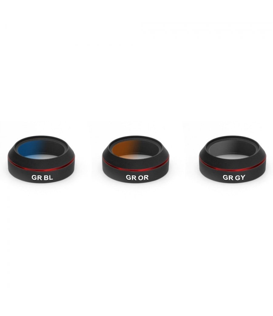 Premium DJI Mavic Gradient Filter - Gray, Orange, Blue - Includes high quality case, lens cleaner - Freewell